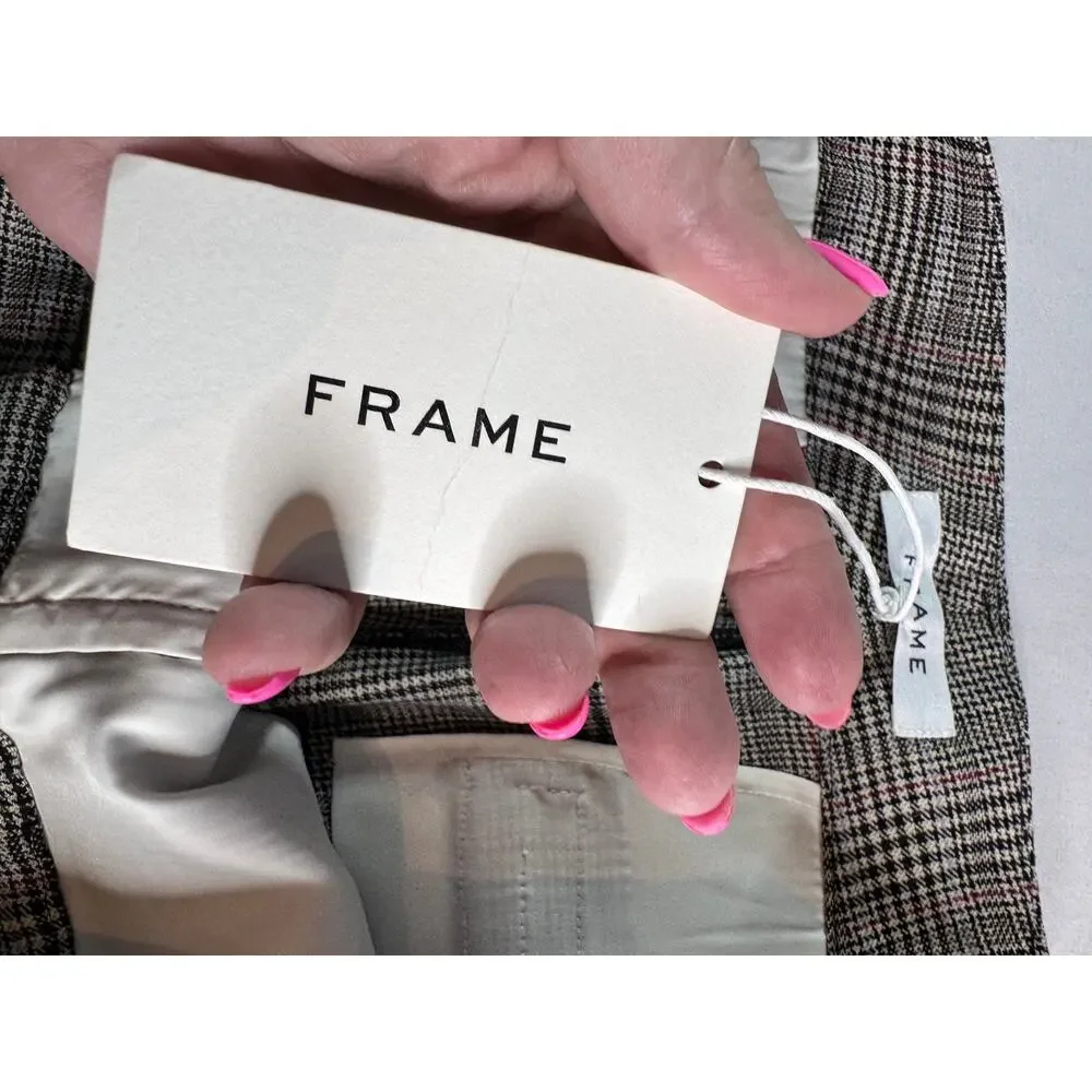 FRAME Relaxed Shorts Size 16 NWT $295 Plaid Wool Blend Pleated High Rise